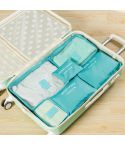 6 PCS/Set Travel Bag ClothesLuggage Organizer High Capacity Mesh Packing Cubes(Blue)