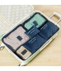 6 PCS/Set Travel Bag ClothesLuggage Organizer High Capacity Mesh Packing Cubes(Navy)
