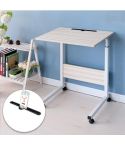 Removable Laptop Desk Lazy Bed Study Desk Bedside Computer Desk, Size:60x40cm(White Maple With Slot)