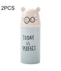2 PCS Cartoon Portable Travel Home Bathroom Toothbrush Case Storage Box Mouth Cup(Green)