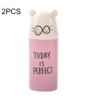 2 PCS Cartoon Portable Travel Home Bathroom Toothbrush Case Storage Box Mouth Cup(Pink)
