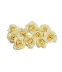 10 Sets 4cm Artificial Flower Silk Rose Flower Head for Wedding Party Home Decoration(Yellow)