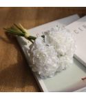 5 Heads Fake Flowers Artificial Flowers Peony Bouquet for Wedding and Home Decoration(White)