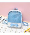 Transparent Children Backpack Cute Bow Bags Mini Schoolbag(Blue)