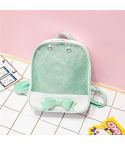 Transparent Children Backpack Cute Bow Bags Mini Schoolbag(Green)