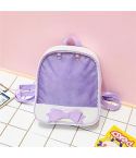 Transparent Children Backpack Cute Bow Bags Mini Schoolbag(Purple)