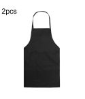 2PCS Kitchen Chef Aprons Cooking Baking Apron With Pockets(Black)