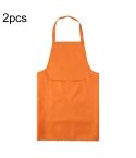 2PCS Kitchen Chef Aprons Cooking Baking Apron With Pockets(Orange)