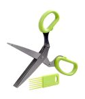 Minced 5 Layers Basil Rosemary Kitchen Scissor Shredded Chopped Scallion Cutter(Green)
