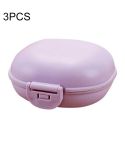 3 PCS Bathroom Dish Plate Case Home Shower Travel Hiking Holder Container Soap Box(purple)