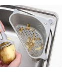 Kitchen Vegetable Rack Household Sink Drain Rack Triangle Storage Hanger Free Punch Tray Hanging Basket(Gray)