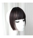 Women Fake Fringe Clip In Bangs Hair Extensions with High Temperature Synthetic Fiber(Black)