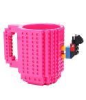 Building Blocks Design Creative Milk Mug Coffee Cup Build-on Brick Drinking Water Holder, Value:301-400ml(Rose red)