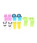5 Sets 10 in 1 Creative Cartoon Animal Plastic Children Fruit Fork Bento Decoration Toothpick(G222)