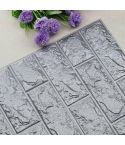 2 PCS Self Adhesive Waterproof TV Background Brick Wallpapers 3D Wall Sticker Living Room Wallpaper Mural Bedroom Decorative Stickers, Dimensions:70cm x 77cm(Silver gray)