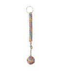 Outdoor Security Protection Black Monkey Fist Steel Ball Bearing Self Defense Lanyard Survival Key Chain(Rainbow)