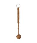 Outdoor Security Protection Black Monkey Fist Steel Ball Bearing Self Defense Lanyard Survival Key Chain(Khaki)