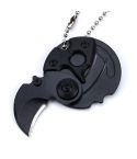 Portable Mini Folding Blade Knife Pocket Small Outdoor Military Survival Knifes Keychain Multitool Self Defense(Black)