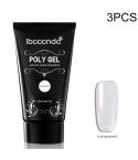 3 PCS Nail Acrylic Poly Gel Pink White Clear Crystal Builder Gel(Transparent)