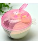Baby Milk Powder Formula Dispenser Food Container Storage Feeding Box 3 Layer Leakproof Travel Storage Box for Kids Toddler(Pink)