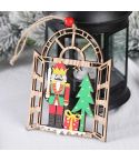 Christmas Decorations Walnut Soldiers Wooden Shopping Mall Hotel Window Scene Decoration Christmas Tree Pendant(A)