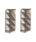 2 PCS Multi-function 4 Grid Desktop Pen Holder Office School Storage Case Clear Plastic Box Desk Pencil Organizer(Grey Diagonal Insert)