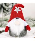 Christmas Ornament Five-Pointed Star Forester Doll Santa Claus Ornament(Red Hat)