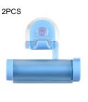 2 Pcs Creative Sucker Hangable Toothpaste Extruder with Sucker &Holder(Blue)