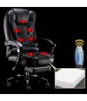 Modern Minimalist Lift Swivel Chair Lazy Seat Gaming Massage Office Chair With Steel Feet & Footrest(Black)