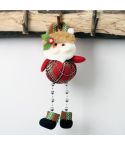 Christmas Plaid Cloth Beads Leg Pendants Christmas Window Decoration Cartoon Small Doll Ornaments(Elderly)