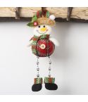 Christmas Plaid Cloth Beads Leg Pendants Christmas Window Decoration Cartoon Small Doll Ornaments(Snowman)