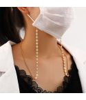 Retro Love Pearl Multi-Purpose  Anti-Lost Hanging Mask Glasses Chain(Gold)