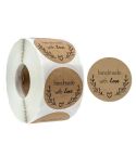 Kraft Paper Sealing Stickers Handmade Baking Labels Holiday Gift Packaging Decoration, Size: 2.5cm/1inch(B-05)