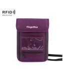 Travel Storage Messenger Passport Bag Multifunctional RFID Anti-Theft Hanging Neck Document Bag Card Bag, Size: 21x16cm(Purple)