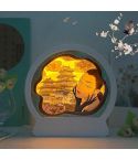 Chinese Style Paper Carving Lamp Night Light 3D Personalized Gift Decoration, Light Color:Warm Light(Colorful)