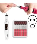 Electric Nail Kit Nail Tips Manicure Machine Electric Nail Art Pen(EU White)