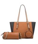 3 in 1 Fashion Simple Lady Diagonal Large Capacity Handbag(Brown)