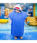 Cotton Cloak Home Bathroom Lengthen Children Wearable Bath Towel 70 cm(Blue Shark DP19S-6)
