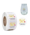 3 PCS Transparent Gilding Thank You Baking Sticker Envelope Sealing Sticker Gift Decoration Label, Size: 2.5cm / 1inch(E-08)