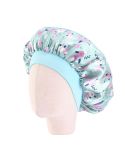 K-14 Children Printed Satin Nightcap Adjustable Stretch Hair Care Hat Shower Cap, Size: One Size(Green)