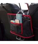 Car Storage Net Pocket Between Two Seats Car Screen Suspension Type Storage Bag Universal, Physical dimension: 40x12x26cm(Upgrade Red)