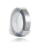 CIDY 9mm 3D Embossed Manual Label Tape, Suitable Label Machine DYMO1610 / Motex1540 Sticker Printer(Silver 3D-925)