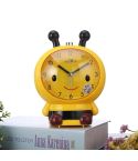 Creative Home Day Cartoon Flower Bee Talking Student Alarm Clock(Yellow)