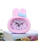 Home Daily Use Clocks Cartoon Bunny Children Creative Alarm Clock(Pink)