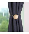 E003 Metal Curtain Magnetic Buckle Strap Curtain Clip Bedroom Living Room Free Perforated Curtain Buckle(Gold)