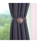 E003 Metal Curtain Magnetic Buckle Strap Curtain Clip Bedroom Living Room Free Perforated Curtain Buckle(Red Ancient)