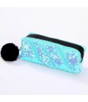 Reversible Sequin Pencil Case for Girls School Supplies Super Big Stationery Gift Magic Makeup Bag(Magic blue+Purple)