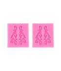 2 PCS Fondant Cake Silicone Mold Hollow Embossed Border Frame Retro Photo Frame Mould(10th 17-116)
