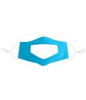 Anti-Fog Lip Language Face Shield For The Deaf And Mute Solid Color Printing Face Shield(Lake Blue)