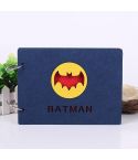8 Inch 30 Sheets Retro Cartoon Photo Album Felt Album Creative Hollow Souvenir Album(Dark Blue Batman)